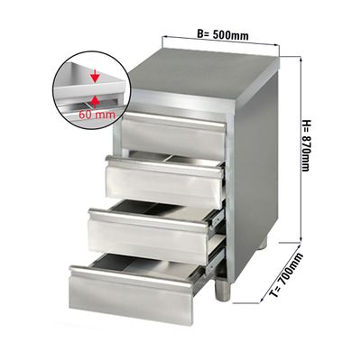 Kuhinjski ladičar PREMIUM sa 4 ladice - 500x700 mm 