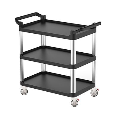 Servierwagen aus Kunststoff - 800x500mm - mit 3 Abstellflächen & leisen Rollen