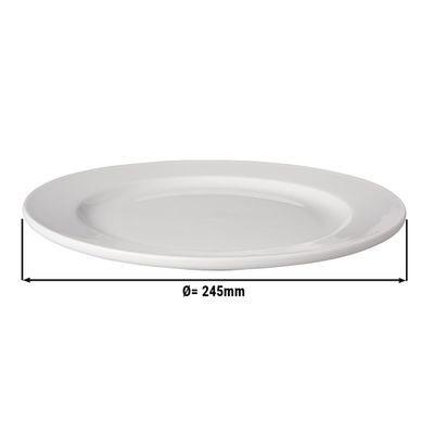 (12 Komada) BUDGETLINE - Plitki tanjur Mammoet - Ø 24,5 cm - Bijela boja 