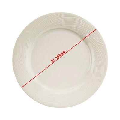(24 Stück) SEMPRE - Teller - flach - Ø 180mm - Creme