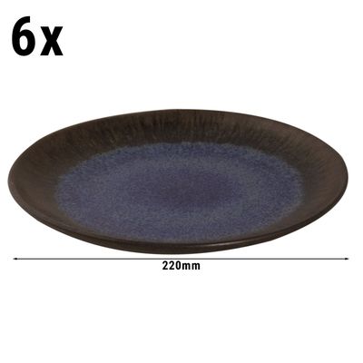 (6 stuks) TAMA - Bord plat - Ø 22 cm - Blauw