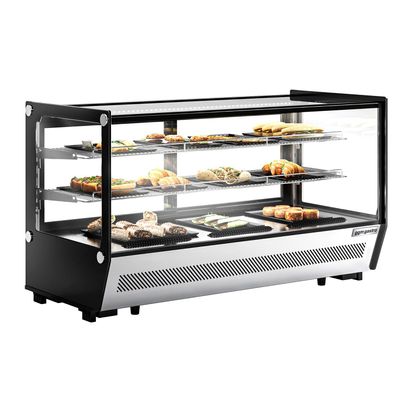 Tisch-Kühlvitrine - 200 Liter - 1220mm - eckig - mit 2 Ablagen