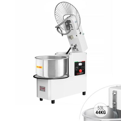 Teigknetmaschine - 53 Liter / 44 kg - 2 Geschwindigkeiten - Kessel abnehmbar & Rührwerk aufklappbar - Timerfunktion