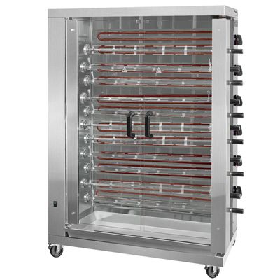 Elektro Hähnchengrill - 28,8kW - mit 11 Spießen für bis zu 66 Hähnchen