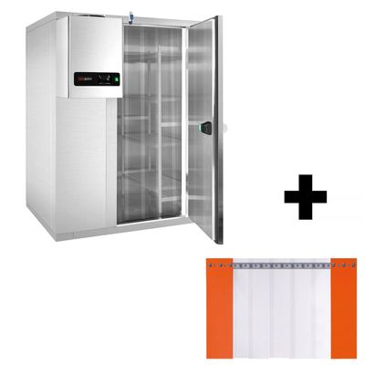 Zamrzna ćelija od plemenitog čelika - 1800x1500 mm - 3,47 m³ - Uklj. zamrzni agregat & PVC zavjesu 