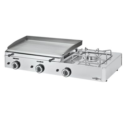 Gasgrill Bratplatte - 8,7 kW - Grillfläche: 583x395mm - inkl. Gaskocher