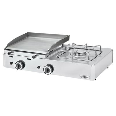 Gasgrill Bratplatte - 6,3 kW - Grillfläche: 383x395mm - inkl. Gaskocher