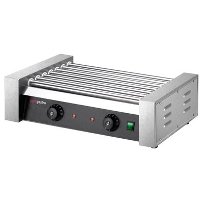 Hot Dog Grill Edelstahl - mit 7 Rollen & 2 Heizzonen