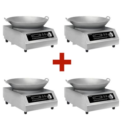 (4 Stück) Wok Induktionsherd - 3,5 kW - inkl. WOK