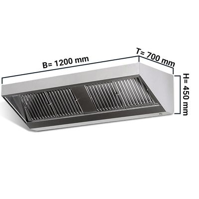 Wall hood - 1200mm - with filter & lamp	