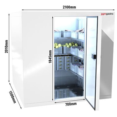 Cámara de refrigeración - 2,1 × 1,5 m - altura: 2,01 m - 4,8 m³ / Célula refrigerada