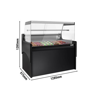 Refrigerated display cabinets for meat - 1,28 m - 120 litres - black