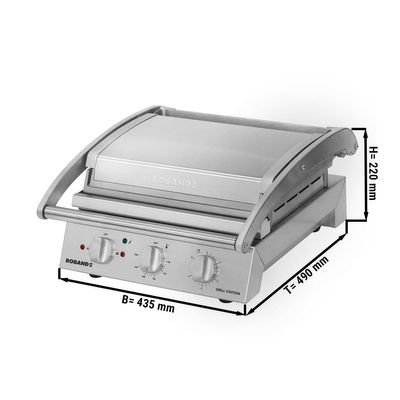 ROBAND | Grill de contact | Grill à hamburgers - 2,2 kW - haut & bas lisse - Surface de cuisson : 375x275mm