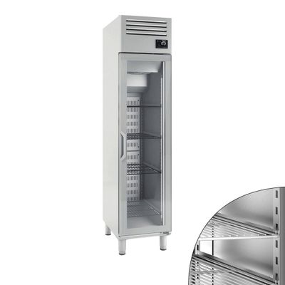 Kühlschrank Edelstahl Premium PLUS - GN 1/1 - 325 Liter - mit 1 Glastür