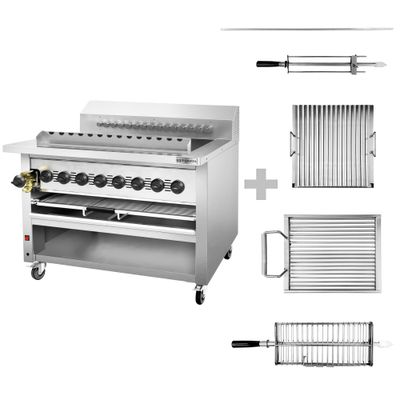 Gas Hochleistungsgrill  - für Adana & Shish Kebab - für 15 autom. rotierenden Spießen