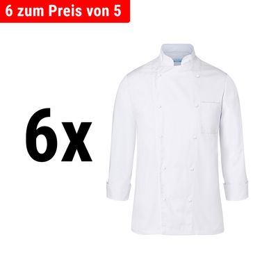 (6 komada) basic kuharska jakna karlowsky - bijela - veličina: M