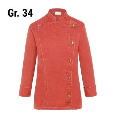 ženska kuharska jakna karlowsky u stilu traperica - vintage crvena - veličina: 34