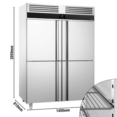 Hladnjak PREMIUM - GN 2/1 - 1400 litara - sa 4 polovična vrata od plemenitog čelika