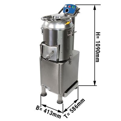 Elektrische aardappelschiller - 165 kg/uur - 750 Watt - 230 Volt