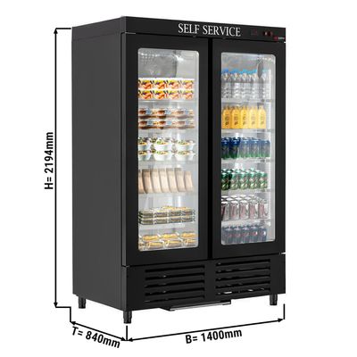 Hűtőszekrény - önkiszolgáló - 1,4 x 0,84 m - 5 polccal