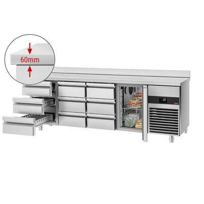 Rashladni pult PREMIUM - 2330x700 mm - Sa 1 vratima & 9 ladica & poleđinom 