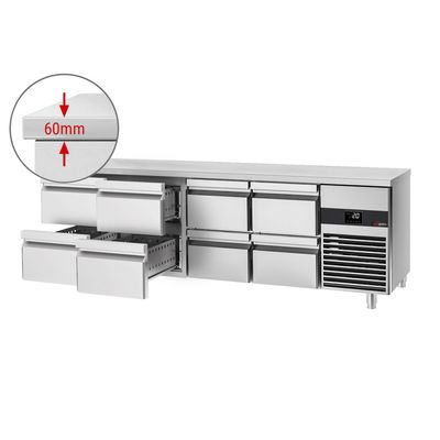 Kühltisch PREMIUM - 2330x700mm - mit 8 Schubladen