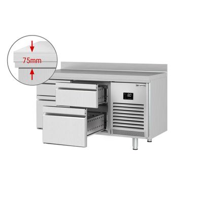 Kühltisch Premium PLUS - 1468x700mm - 4 Schubladen & Aufkantung