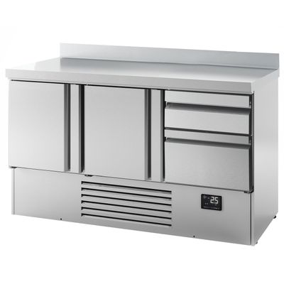 Kühltisch Premium PLUS - 1460x700mm - mit 2 Türen & 2 Schubladen & mit Aufkantung