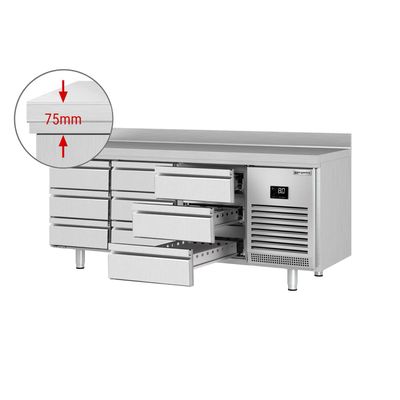 Kühltisch Premium PLUS - 1960x700mm - 9 Schubladen & Aufkantung