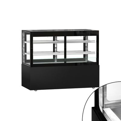 Kühl- & Verkaufsvitrine - MADRID Self-Service - 1500mm - Doppelverglasung - mit 2 Ablagen - Schwarz Matt