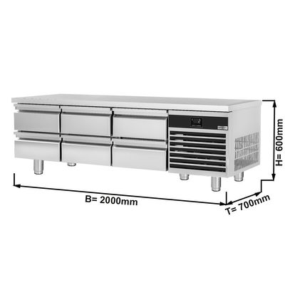 Холодильний базовий блок (GN) з 6 висувними ящиками 1/2
