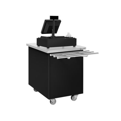 Kassenwagen DANZIG - 700mm - mit Tablettrutsche - Schwarz