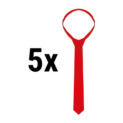 (5 sztuk) krawat - 148 x 6,5 cm - czerwony 