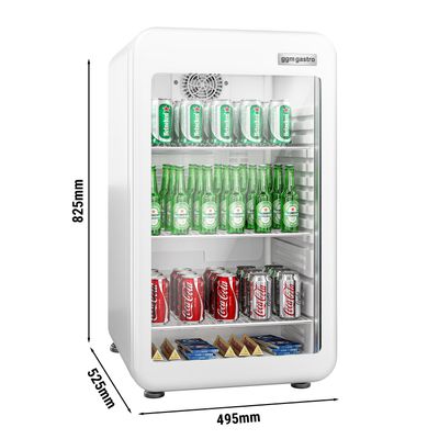 Mini hűtőszekrény - 113 literes - 1 üvegajtóval - fehér színű
