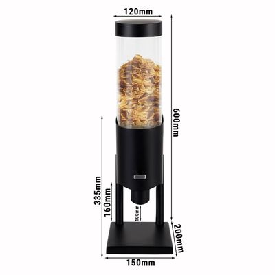 Cornflake dispenser - Ø 120mm - Black - Lever dispenser