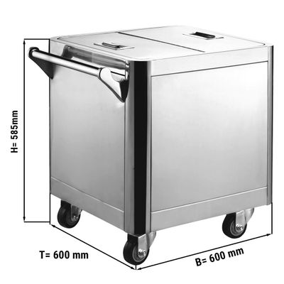 Flour trolley - Stainless steel ingredient trolley - 156 litres