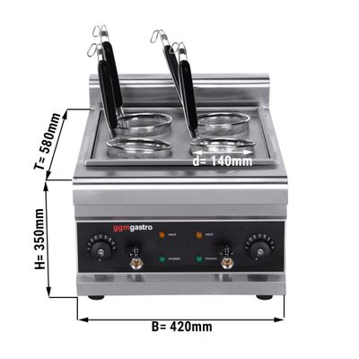 Pasta cooker - 3 kW - 4 strainers