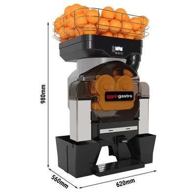 عصارة برتقال كهربائية - فضي - زر الضغط والعصر - مع وضع تنظيف آلي