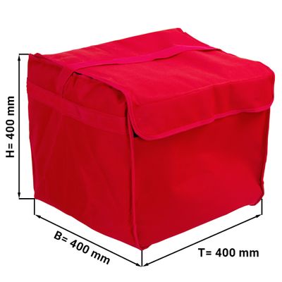 Pizza bag / insulated bag - for 8 pizza boxes 37x37cm - red