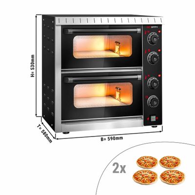 Электрическая Печь для пиццы мини - 4+4x 20 см Manuell (механическое управление)