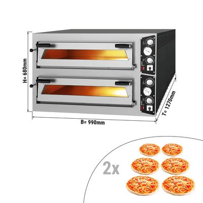 Elektrikli Pizza Fırını 6+6x35cm (Derinlik)-Manuel