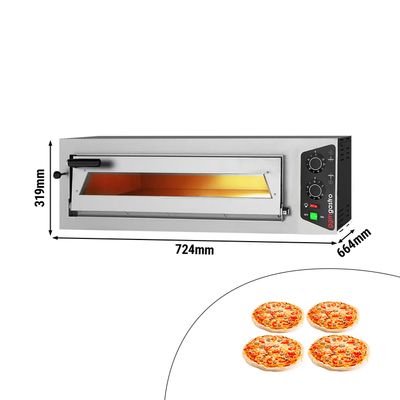 Horno para pizza 4 x 25 cm / 230 voltios