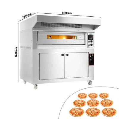 Four à pizza électrique - 9x 33cm - Manuel - incl. hotte & armoire de fermentation