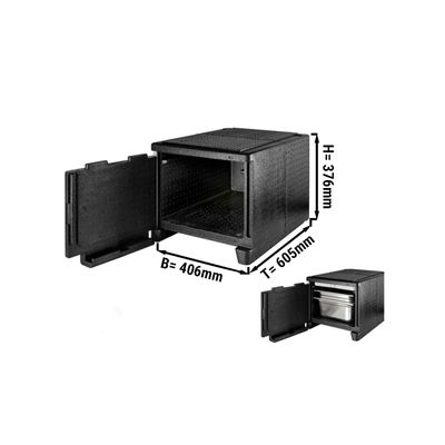 GN 1/1 حمل کننده - 49 لیتر | جعبه دمایی | جعبه عایق | پولی باکس | جعبه گرم نگهدارنده