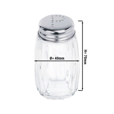 Peperstrooier - glas - hoogte: 70 mm