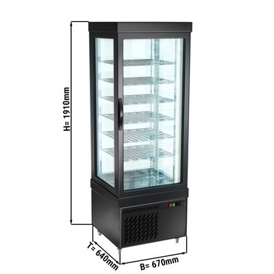 Armário congelador panorâmico com 6 prateleiras de armazenamento - Preto / Branco