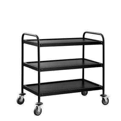 Servierwagen - 1000x500mm - mit 3 Abstellflächen - Schwarz