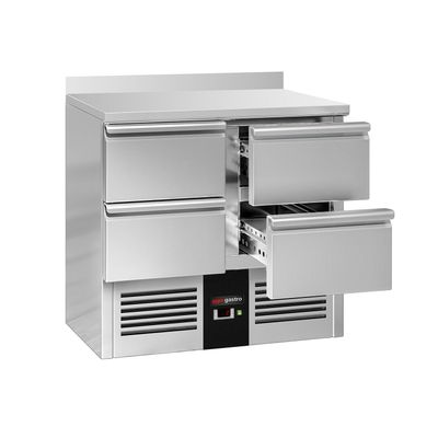 Kühltisch PREMIUM - 900x700mm - 4 Schubladen & Aufkantung