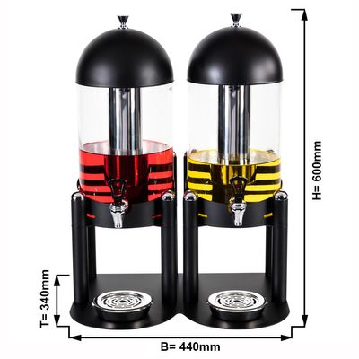 Juice dispenser - 2x 6 litres - Black