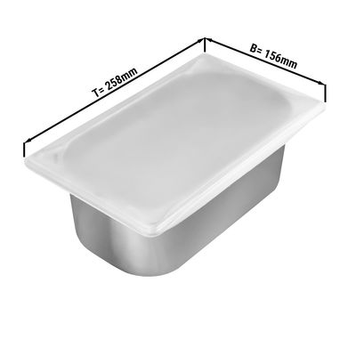 Tapa de silicona para recipiente de 1/4 GN y bandeja de hielo (265 x 162 mm)